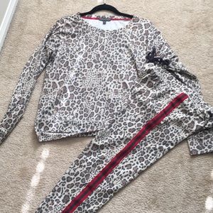 PJ salvage animal print lounge outfit